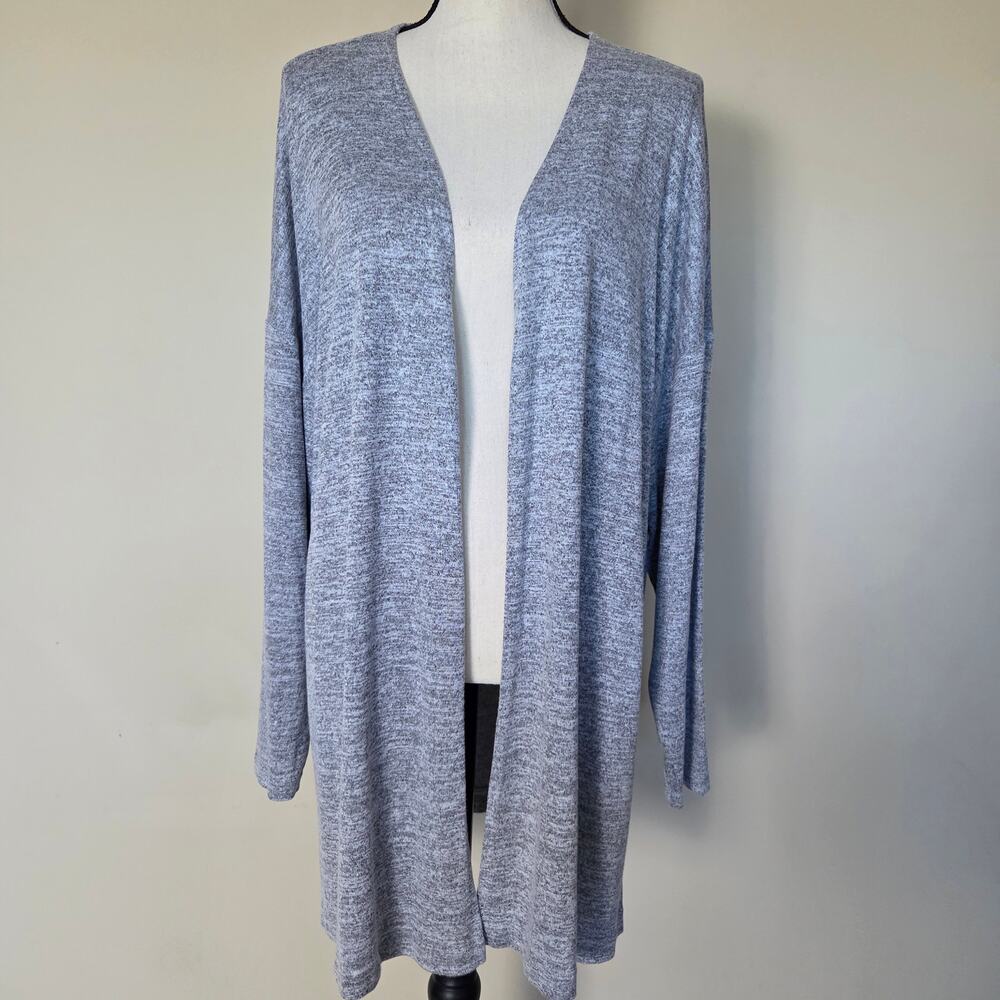 NWT Boutique+ 2X Open Cardigan Long Dropped Sleeve Lightweight Soft Gray